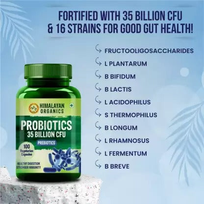 Himalayan Organics Probiotics 35 Billion CFU Prebiotics Vegetarian Capsules - Swadesiicart