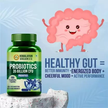 Himalayan Organics Probiotics 35 Billion CFU Prebiotics Vegetarian Capsules - Swadesiicart