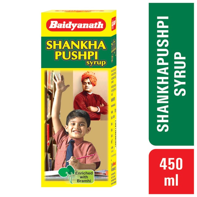 Baidyanath Kolkata Shankhapushpi Syrup | Ayurvedic Brain Tonic for Memory & Mental Wellness