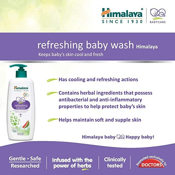 Himalaya Refreshing Baby Wash | Gentle Ayurvedic Body Wash for Baby's Delicate Skin - Swadesiicart