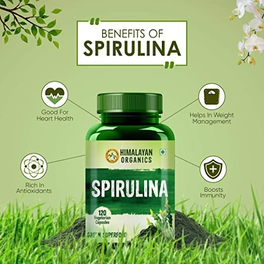 Himalayan Organics Spirulina Vegetarian Capsules - Swadesiicart