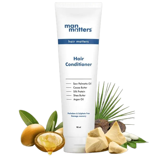 Man Matters Hair Conditioner For Men With Silk protein, Shea butter, Argan Oil, Cocoa Butter, & Saw Palmetto Oil. - Limited Time Offer - Swadesiicart