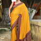 Joban Fashion Yellow Crepe Chiffon Pure Handloom Banarasi Silk Saree | Swadesiicart