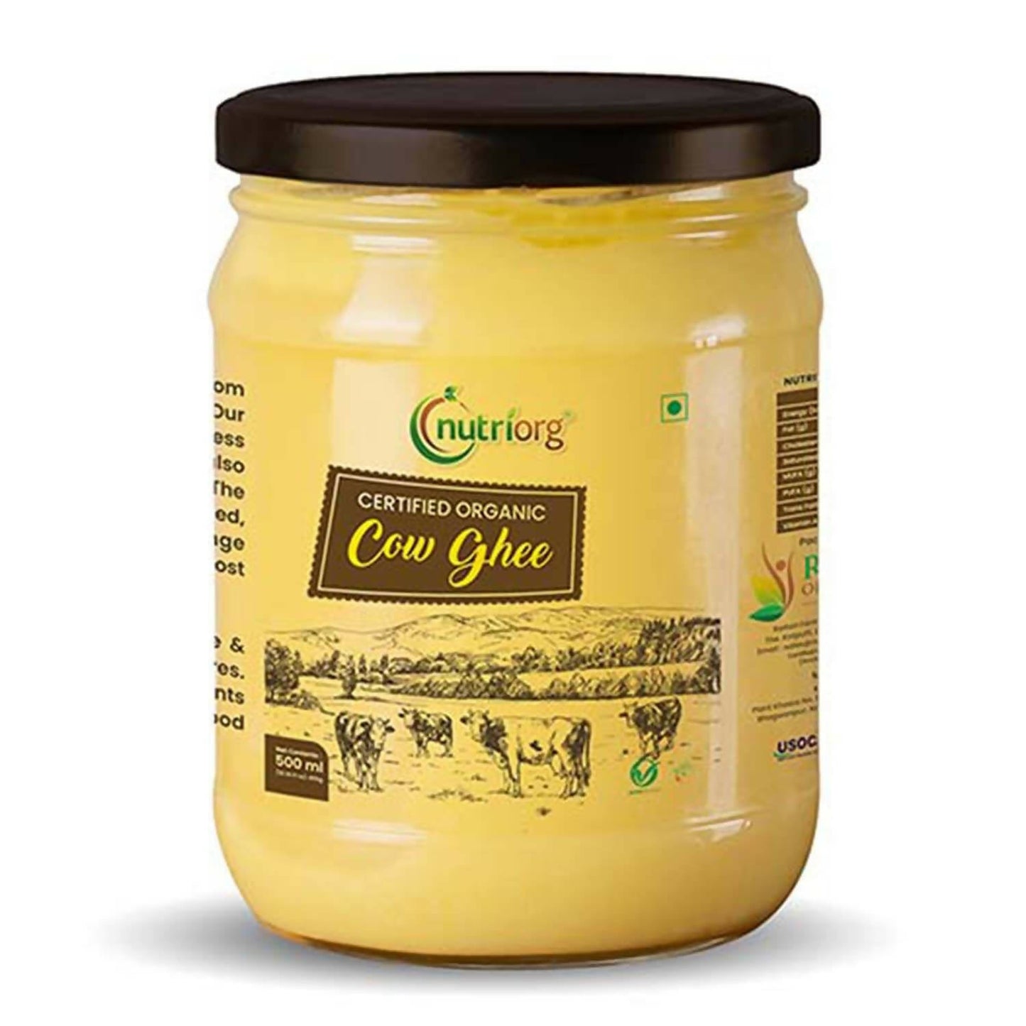 Nutriorg Certified Organic Cow Ghee | 100% Pure Cow Ghee | Premium & Authentic Ghee - Altcheeni