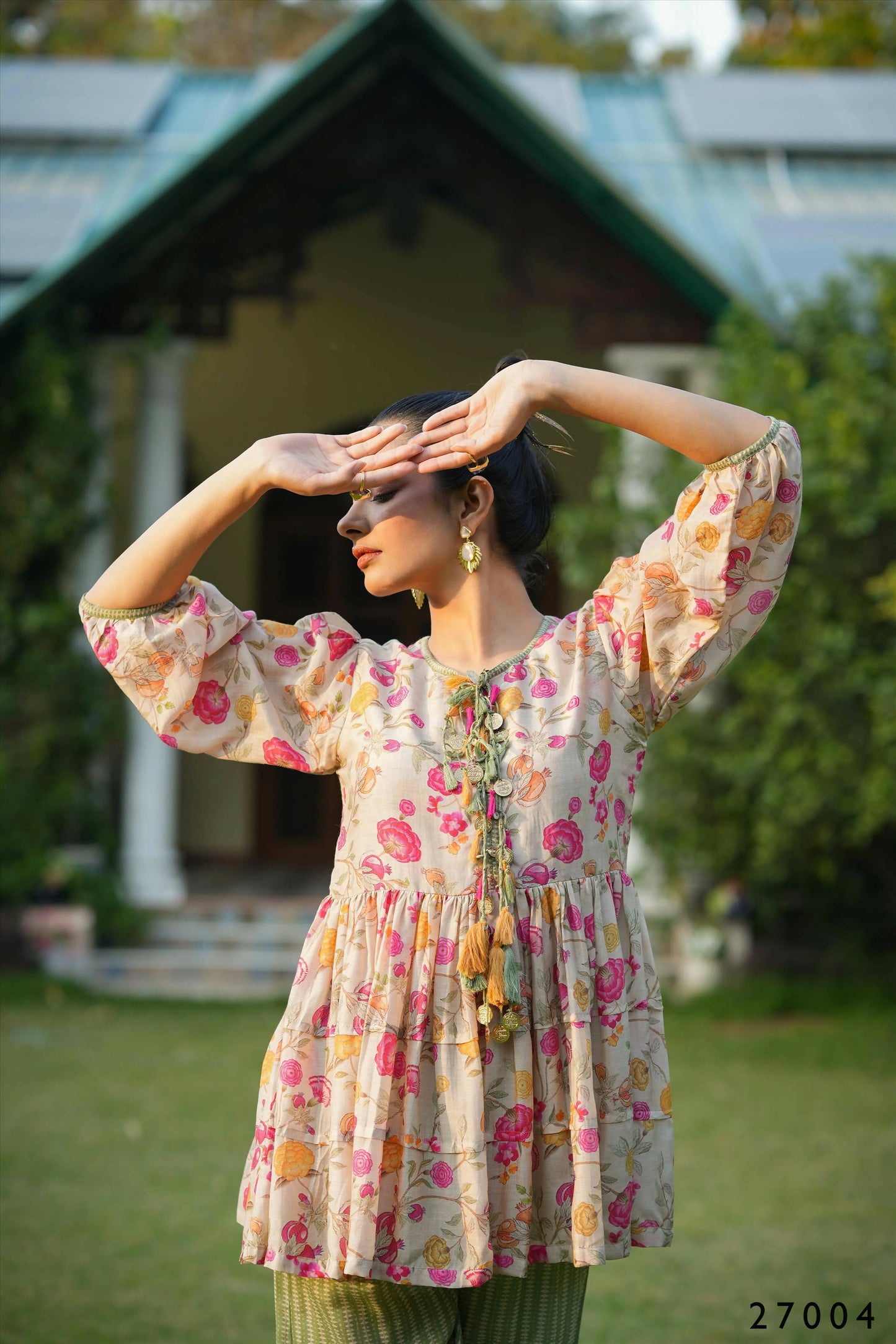 Women's Casual Fashionable Multi Mull Cotton co-ord set - Anya - Swadesiicart