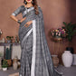 Aastha Fashion Grey Linen Weaving Saree