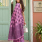 Anaita Purple Linen Cotton Woven Saree With Blouse