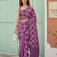 Anaita Purple Linen Cotton Woven Saree With Blouse