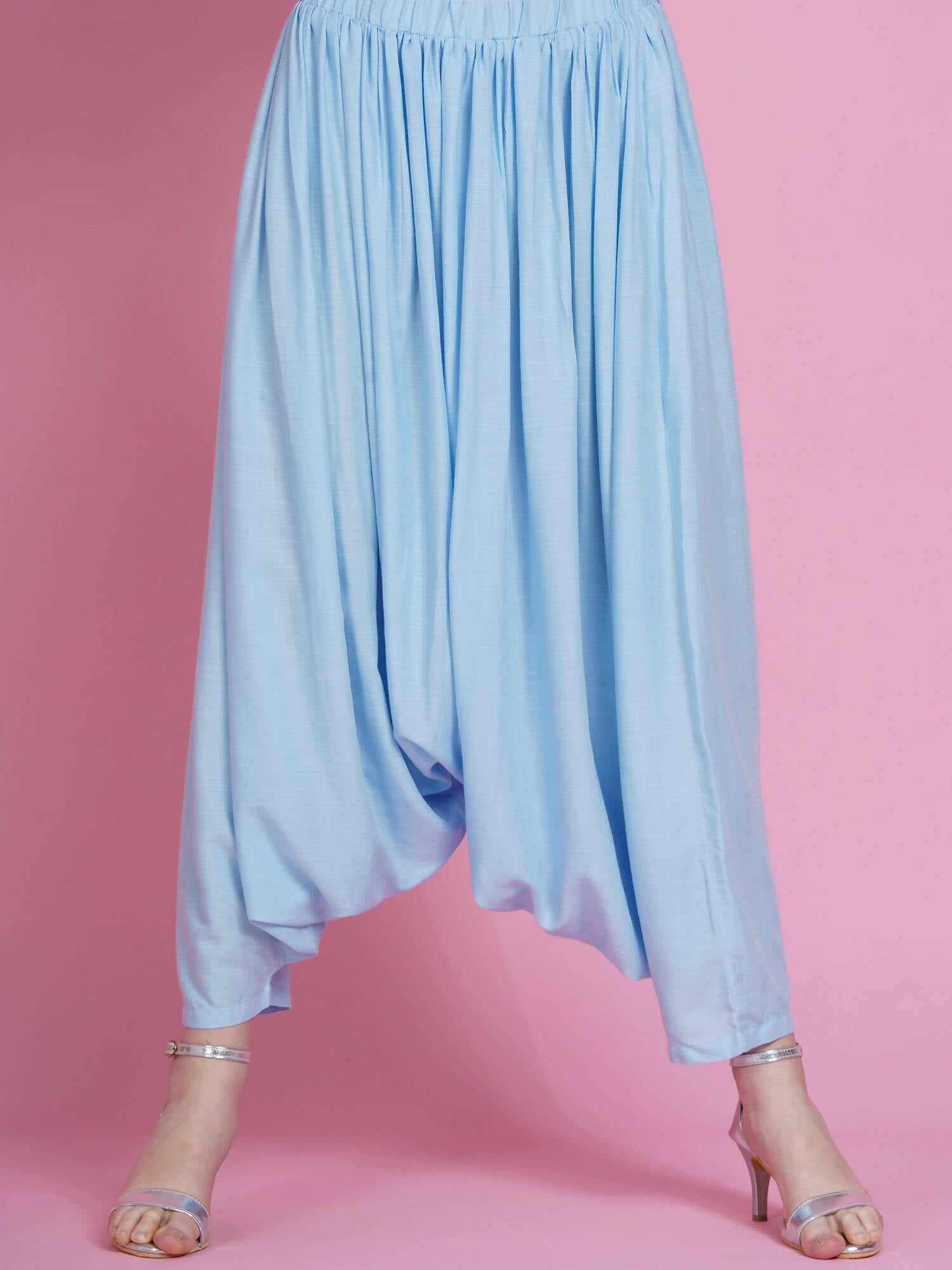 Women Republic Powder Blue Hand Embellished Kurta With Harem Pants | Swadesiicart