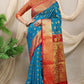 Jyoti Fashion Women's Firozi Banarasi Silk Zari Woven Saree with Blouse | Swadesiicart
