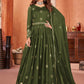Mehndi Green Festive Embroidered Art Silk Anarkali Suit - Emponline | Swadesiicart