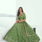 Aastha Fashion Pista Green Butterfly Net Tone To Tone Cotton Thread Work And Sequence Work Embroidery Wedding Wear Lehenga Choli