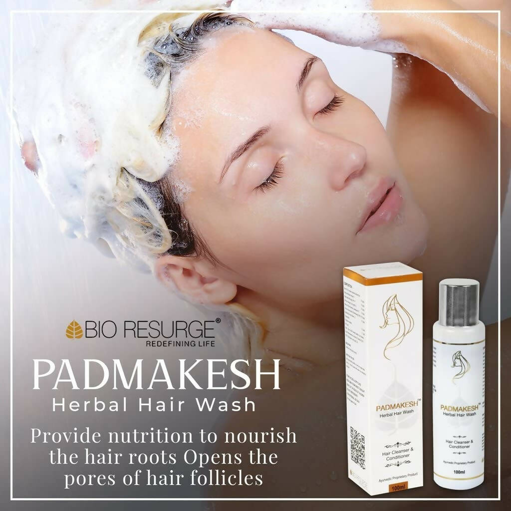 Bio Resurge Life Padmakesh Herbal Hair Wash - Hair Cleanser And Conditioner - Swadesiicart
