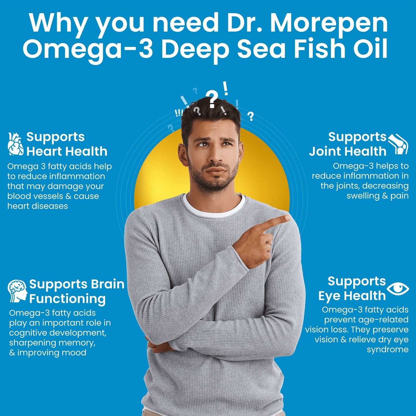 Dr. Morepen Omega 3 Deep Sea Fish Oil Softgels - Swadesiicart