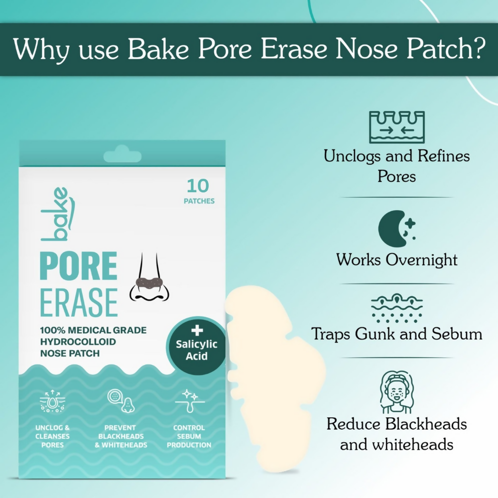 Bake 2% Salicylic Acid Pore Erase Nose Strips | Swadesiicart