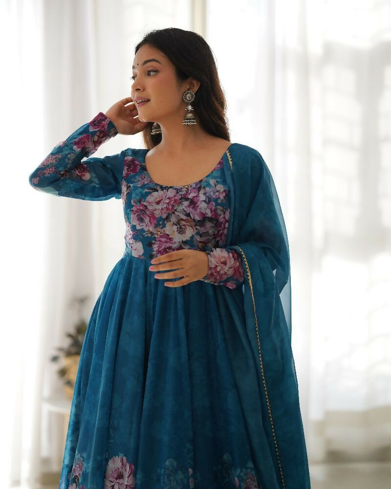 Joban Fashion Rama Kurta Set Organza Sequin Embroidery Work - Swadesiicart
