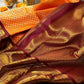 DEIANA'S Beautiful Designer Golden zari Soft Lichi Silk Saree - Orange - Swadesiicart