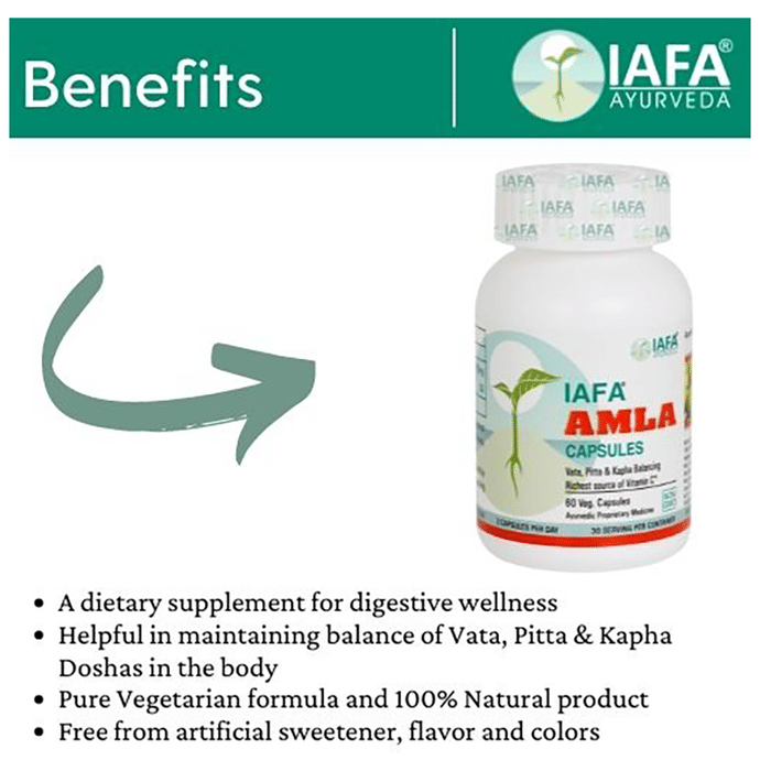 Iafa Ayuveda Amla Veg Capsules | Swadesiicart