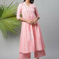 Ahalyaa Womens Pink Pure Cotton Printed Kurta Palazzo Set | Swadesiicart