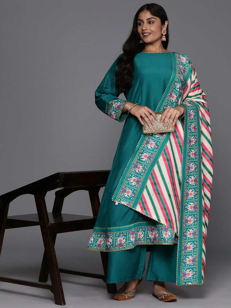 Ahalyaa Women's Traditional wear Kurta Set - Sea Green | Swadesiicart