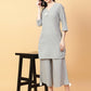 Joban Fashion Grey Cotton Khatha & Hand Work Co-ord Set - Swadesiicart