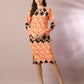 Myshka Women's Multi Printed Round Neck Party Top With Skirt Co-ord set - Swadesiicart