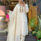 The52 Off White Women's Gorgeous Chinon Fabric Embroidered Work Straight Kurta Pant and Dupatta Set - Swadesiicart