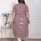 Miravan Women's Plus Size Cotton Floral Printed Cream A-Line Kurta with Buttons - Swadesiicart