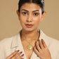 Nuyug 18K Gold-Plated Zircon Studded Minimal Chain Textured Surface Pendant Necklace | Swadesiicart