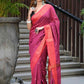 Beatitude Pink Cotton Banarasi Saree | Swadesiicart