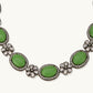 Nuyug Antique Silver Plated Crystal Studded Faux Jade Stones Embellished Necklace Set | Swadesiicart