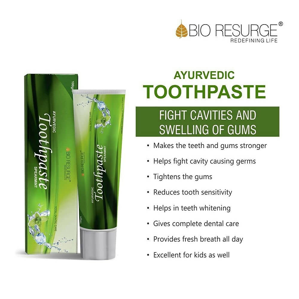 Bio Resurge Life Herbal Ayurvedic Spearmint Toothpaste | Swadesiicart