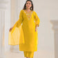 Ethnic Festive Wear Viscose Chanderi Yellow Stitched Suit With Dupatta - Tanisha | Swadesiicart