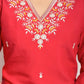 Festive Wear Ethnic Red Viscose Chanderi Stitched Suit With Dupatta - Tanisha | Swadesiicart