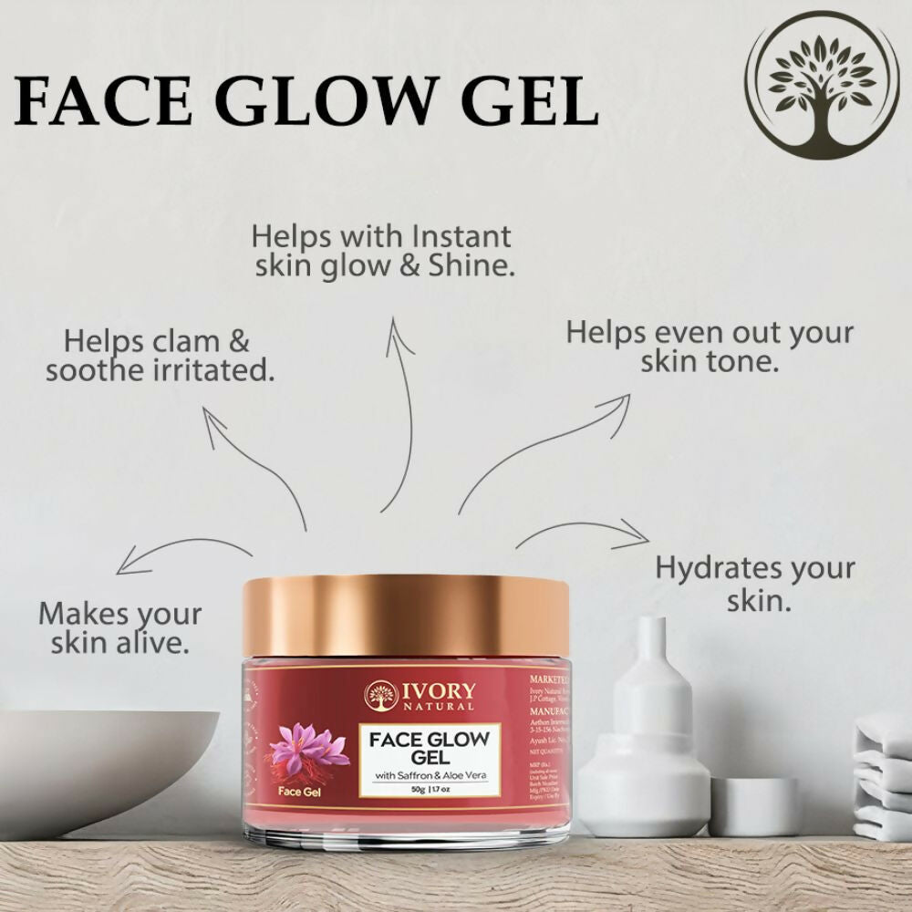 Ivory Natural Face Glow Gel For Instant Glow And Timeless Radiance, Achieve Glowing And Shiny Face | Swadesiicart