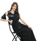 Mominos Fashion All Season Wear Black Ruffled Ready To Wear Saree | Swadesiicart