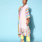 Ahalyaa Women Lovely Pink Crepe Vacation Stripes Kurta | Swadesiicart