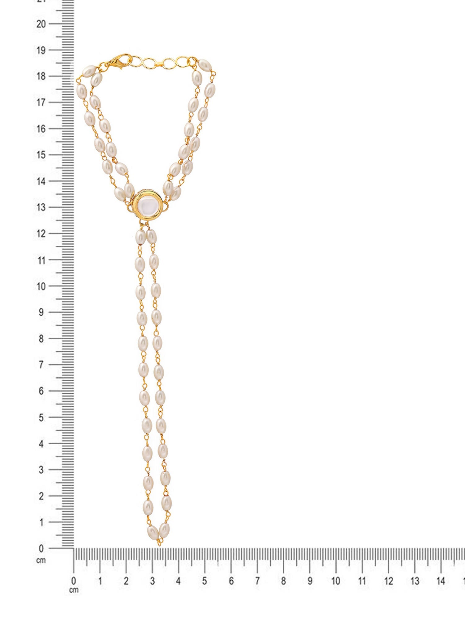 Ruby Raang Gold Kundan & Pearl Haath Phool | Swadesiicart