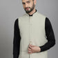 Even Apparels Self-Design Waistcoat With Welt Pockets - Beige | Swadesiicart