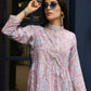 Light Pink Rayon Floral Printed Top with Matching Bottom - Eesha - Swadesiicart