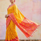 Anaita D Yellow Soft Silk Printed Saree With Blouse