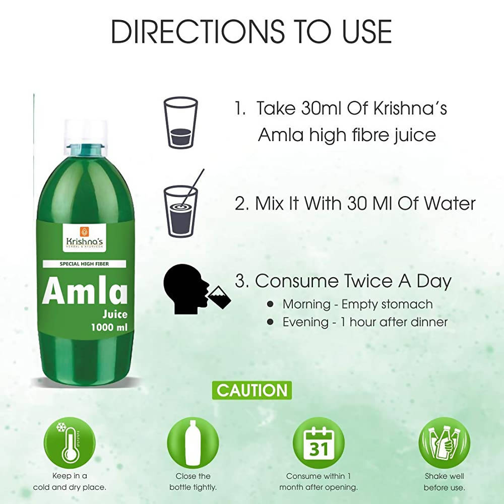Krishna's Herbal & Ayurveda Special High Fibre Amla Juice | Swadesiicart
