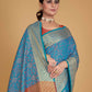 Blue Silk Woven Design Saree With Unstitched Blouse Piece - Akshita