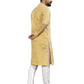 Anaita Yellow Lucknowi Work Silk Straight Kurta