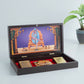Golden Peacock Brown & Blue 24 CT Gold Foil Wooden Sri Sai Baba Pooja Box | Swadesiicart