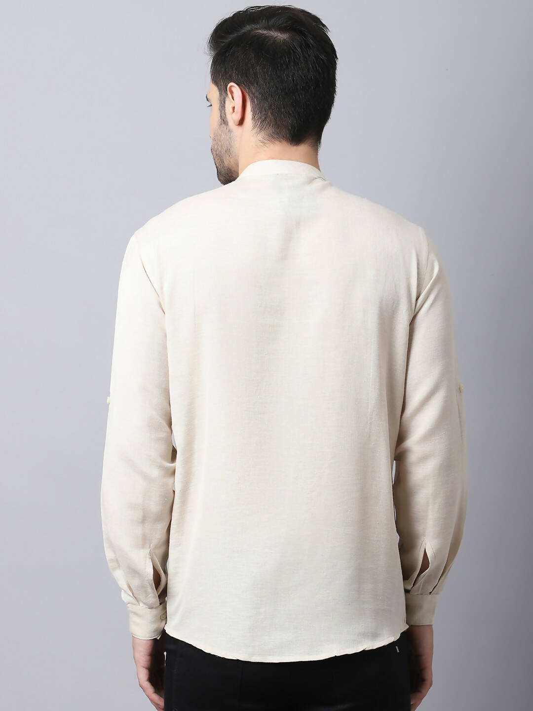 Even Apparels Cream Pure Cotton Men's Kurta With Side Placket | Swadesiicart