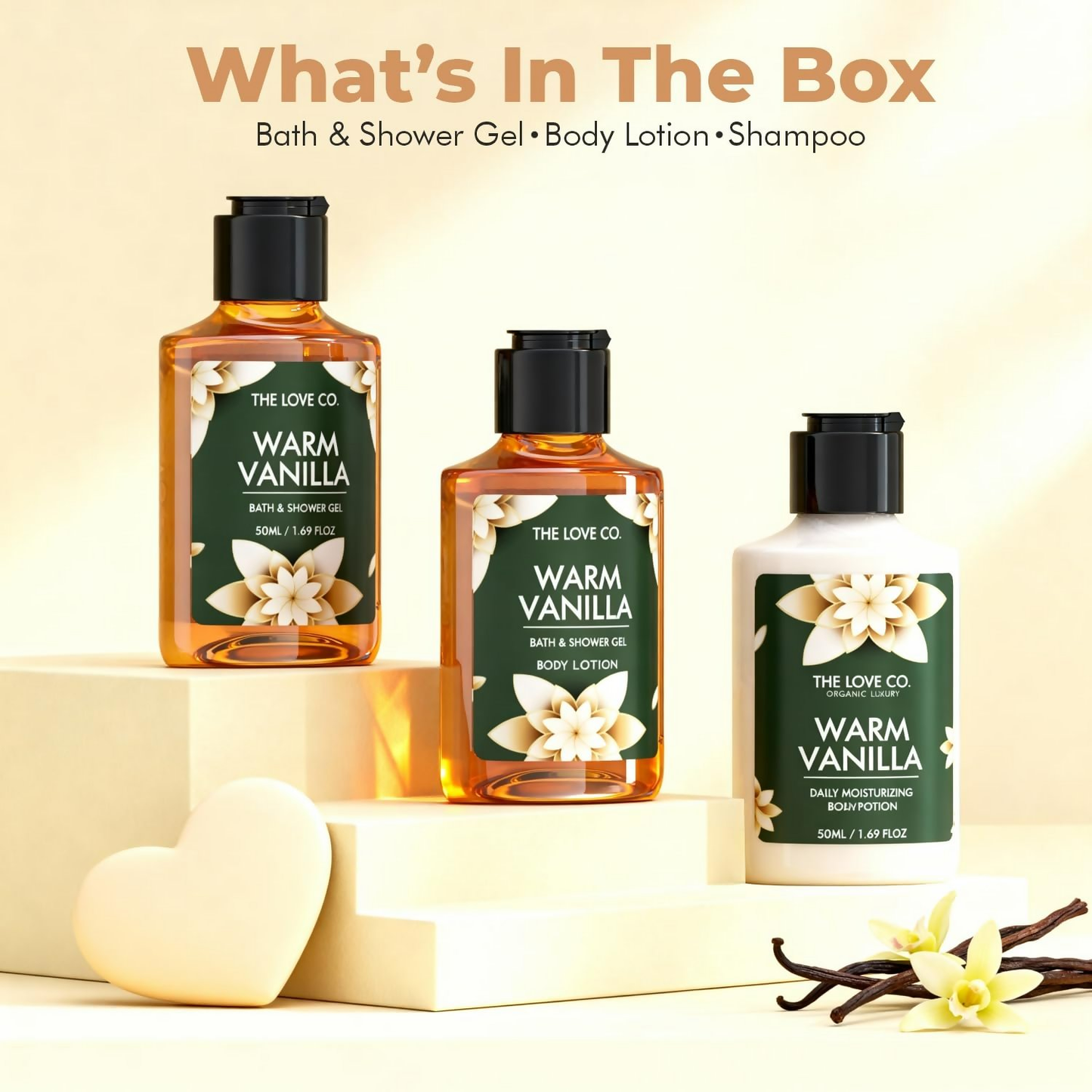 The Love Co. Warm Vanilla Bath & Body Gift Set - Swadesiicart