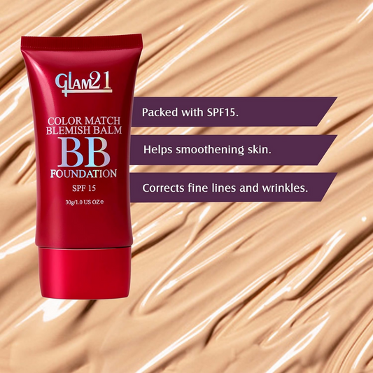 Glam21 Color Match BB Foundation SPF15 - 02 Honey Drop - Swadesiicart