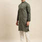Sojanya Men Green Ethnic Motifs Kurta with Churidar & Nehru Jacket | Swadesiicart