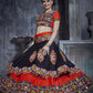 AI Fashion Black-Red Art Silk Designer Navratri Lehenga Choli Collection